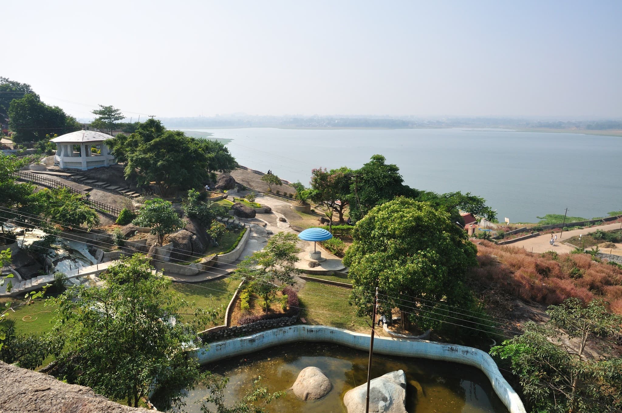 Rock Garden Ranchi — artificial waterfall cascading through granite boulder formations near Kanke Dam, Jharkhand