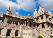 Naulakha Temple — gleaming white marble 146-foot spire of Radha-Krishna temple, Deoghar, Jharkhand