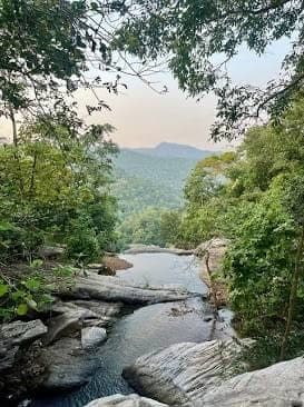Khalari Forest Waterfall Giridih — seasonal cascade over granite plateau edge through sal forest, Giridih district, Jharkhand
