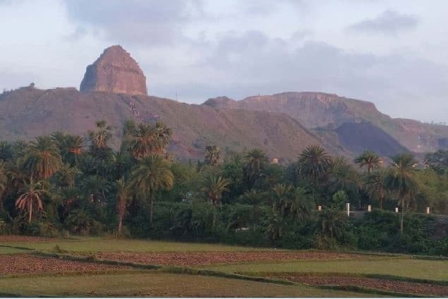Rajmahal Hills — Jurassic basalt outcrops with fossil plant beds on the Ganga bank, Sahibganj, Jharkhand