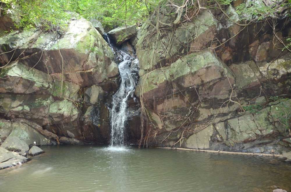 Dharagiri Falls — narrow gorge waterfall through dense forest near Ghatshila, East Singhbhum, Jharkhand