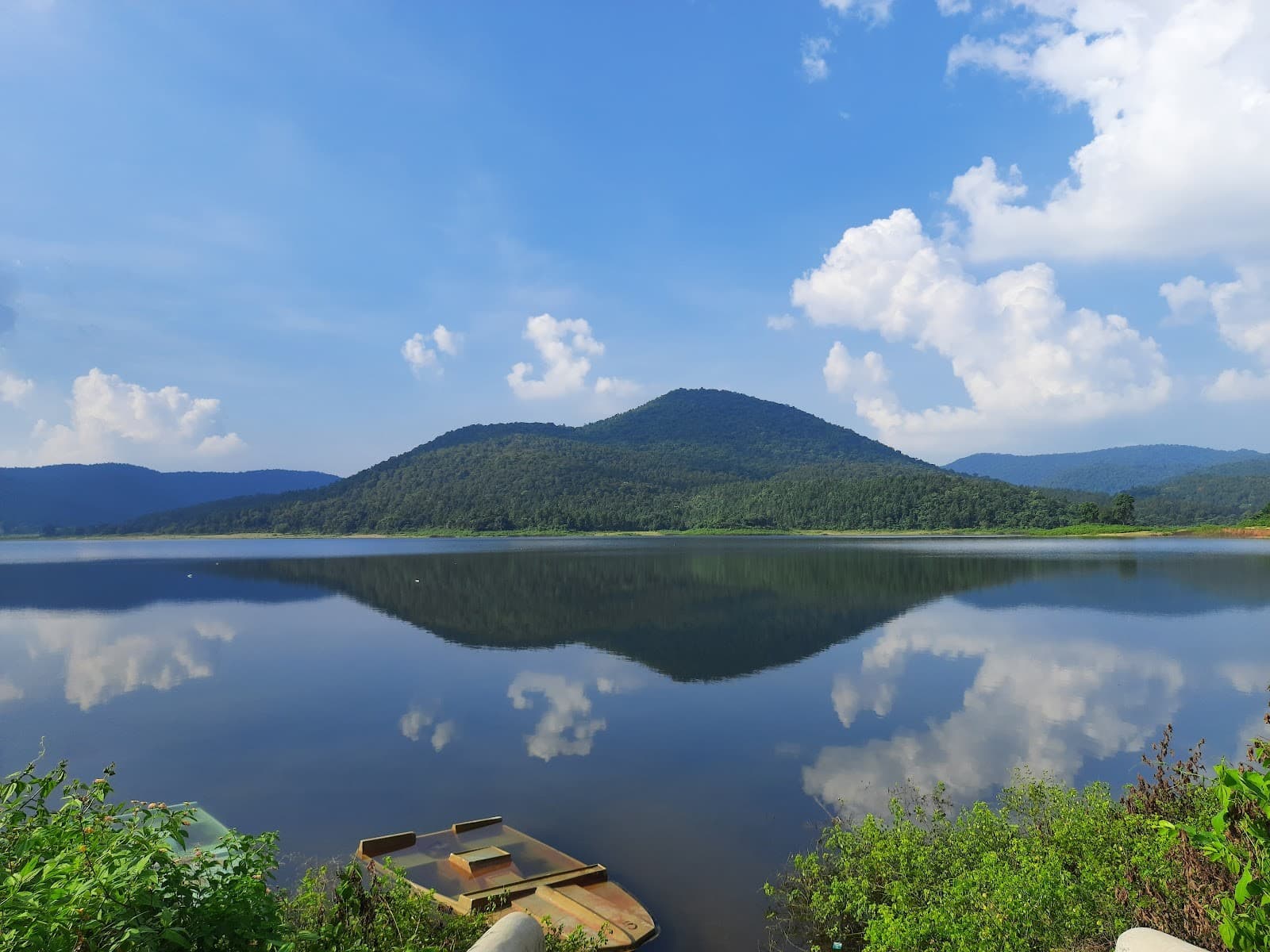 Burudih Lake — mist rising over natural forest lake near Ghatshila, East Singhbhum, Jharkhand